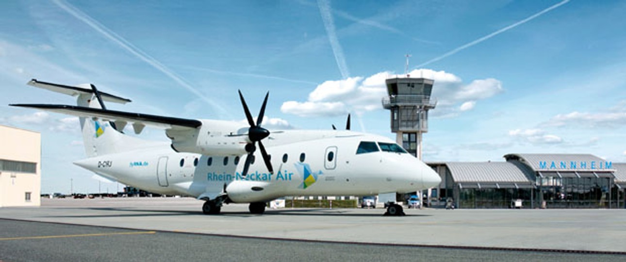 Dornier Do328 in den Farben von Rhein-Neckar Air: Künftig fliegen die Maschinen täglich nach Berlin.