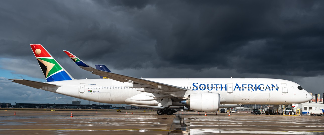 Airbus A350-900 von SAA: Die Airline betrieb für eine kurze Zeit auch dieses Modell - geleast.