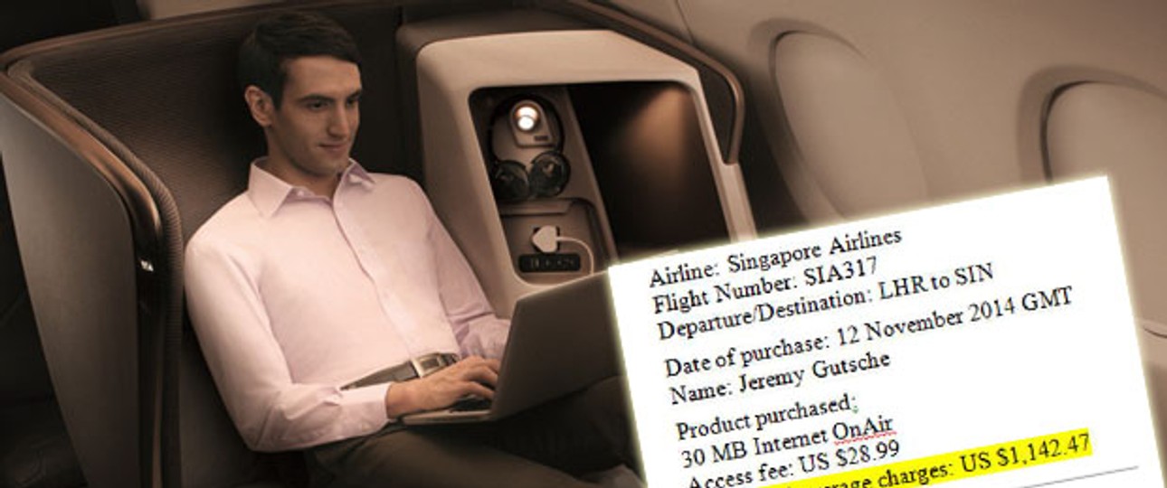 Businessclass von Singapore Airlines (Archivbild): Wifi kann ein teuerer Spaß sein.