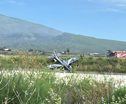 Die auf Pantelleria verunglückte Aermacchi MB-339: Die Frecce Tricolori hatte Glück im Unglück