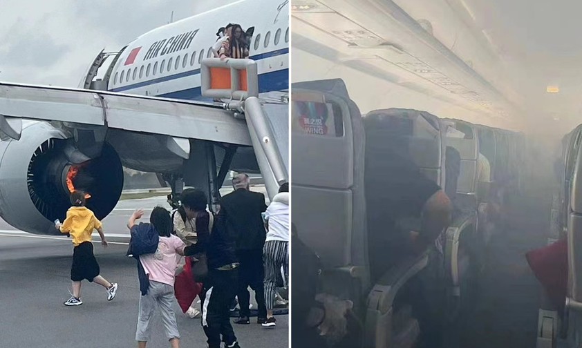 Triebwerk eines Airbus A320 Neo von Air China fängt Feuer