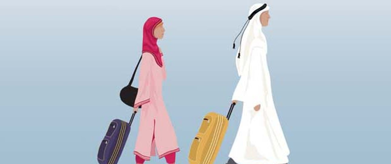 Reisendes Paar in Arabien: Ab und zu sorgt die Platzwahl für Probleme.