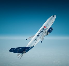 50 Grad beträgt die Steigung, die der Airbus A310 bei Parabelflug hinlegt.