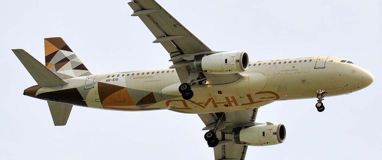 Airbus A320 von Etihad: Mit Wildschwein zusammengestoßen.
