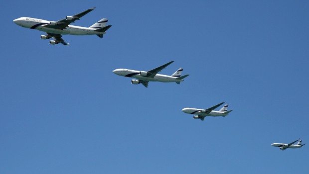 Verschiedene El-Al-Flugzeugtypen in einer Formation: Bald neue Aufgaben für die Crew.
