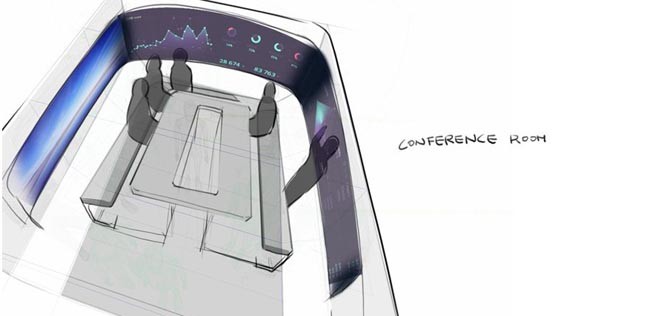 Airbus und Zodiac planen weitere Module, etwa eines für einen Konferenzraum ...