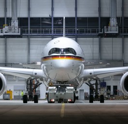 Das Flugzeug ist der zweiten von drei bestellten A350 für die Flugbereitschaft des deutschen Verteidigungsministeriums.