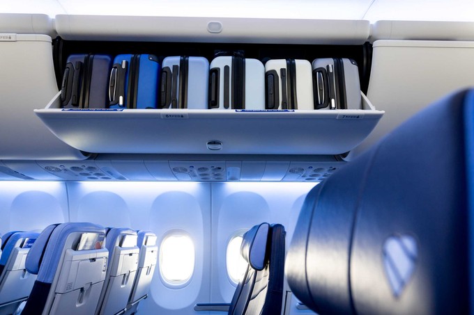 Die neue Kabine von Southwest Airlines ist mit größeren Gepäckfächern ausgestattet.