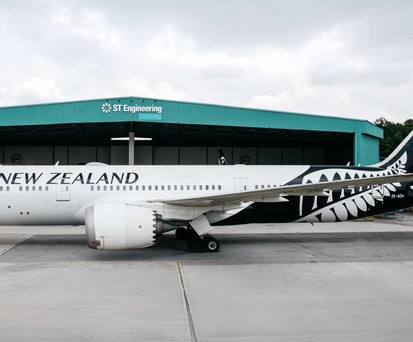 Boeing 787-9 von Air New Zealand: Das Flugzeug wird in Singapur umgebaut.