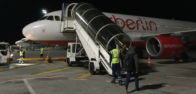 Flug AB8574 vor dem Start: Zum letzten Mal flog Air Berlin nach Zürich.