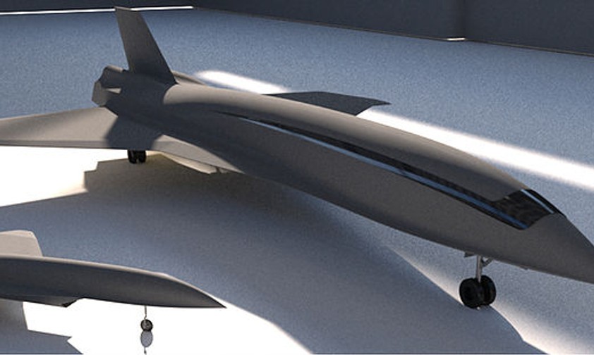 Konzeptgrafik des Hermeus: Der Hyperschallflieger soll in 90 Minuten von New York nach London fliegen.