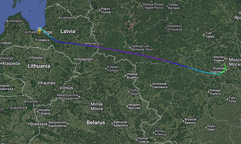 Der Flugverlauf: Flug RCH4555 war rund 1:15 Stunde unterwegs.