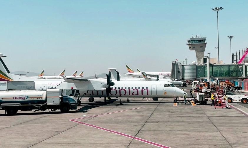 Flugzeuge am Bole International Airport: Der Flughafen ist eng und veraltet.