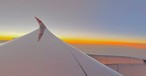 Der Sonnenaufgang auf dem ersten Flug des Airbus A350 von Swiss: Naturschauspiel über dem Piemont.