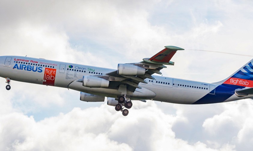 Der umgebaute A340: Der Flug hat geklappt.