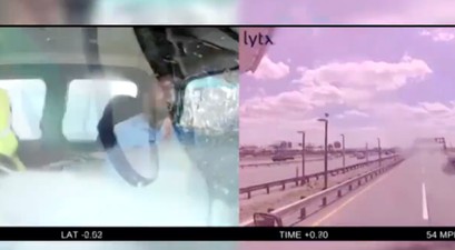 Moment der Kollision: Zum Glück verletzte sich der Fahrer nur leicht.