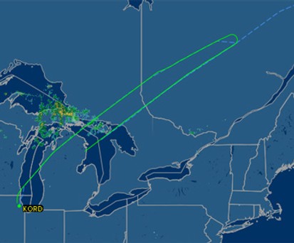 Flugroute bei Flightaware: Das FBI wurde hinzugerufen.