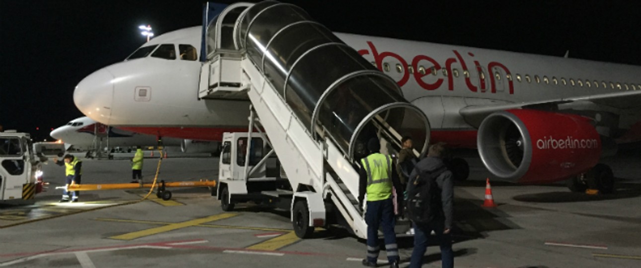 Flug AB8574 vor dem Start: Zum letzten Mal flog Air Berlin nach Zürich.