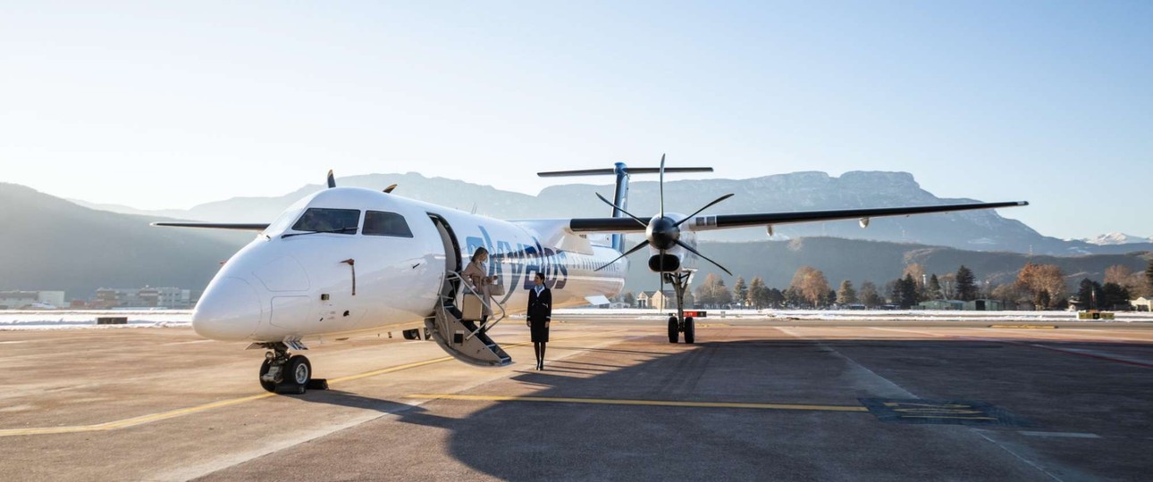 Eine Dash-8 von Sky Alps: Die Fluggesellschaft will in diesem Jahr weiter wachsen.