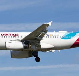 Airbus A319 von Eurowings mit dem Kennzeichen D-AGWD: Heikle Situation in Barcelona.