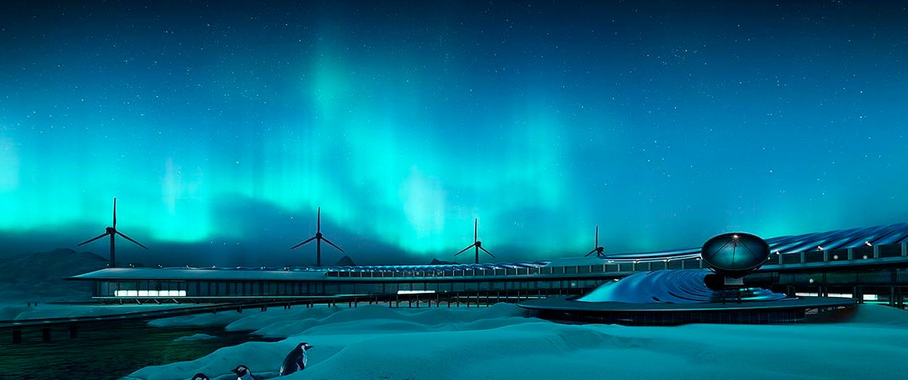 Die Flughafenanlage soll die Windkraft nutzen, um das Terminal mit Strom zu versorgen, der auch in Wärme umgewandelt werden kann. Schmelzwasser soll zur Wiederverwendung auffangen.