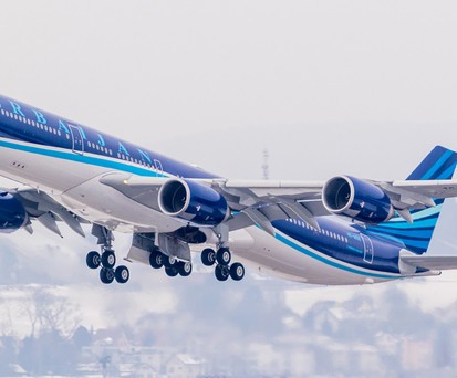 Airbus A340 von Azerbaijan Airlines: Bald via Minsk in die USA?