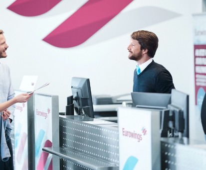 Schalter von Eurowings: «Haben Sie vorreserviert?»
