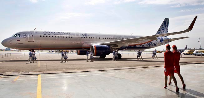 Voila: So sieht der Jubiläumsflieger von Aeroflot aus.