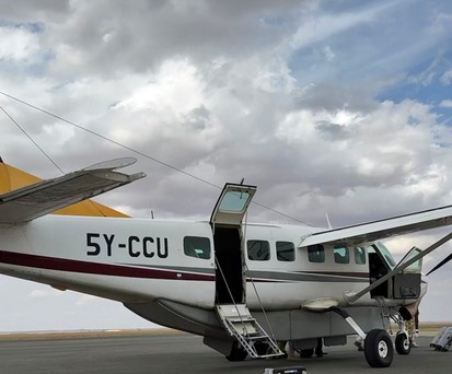 Landung einer Cessna Caravan in Kenia: Gemacht für raue Pisten.