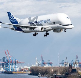 BelugaXL auf dem Landeanflug