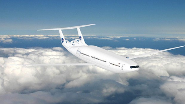 Das Massachusetts Institute of Technology forscht im Rhamen des Programms N+3 an einem Jet, der mit Flüssiggas fliegt. Der D8 oder Double Bubble hat dank breiterem Rumpf mehr Auftrieb und kann mehr Passagiere transportieren.