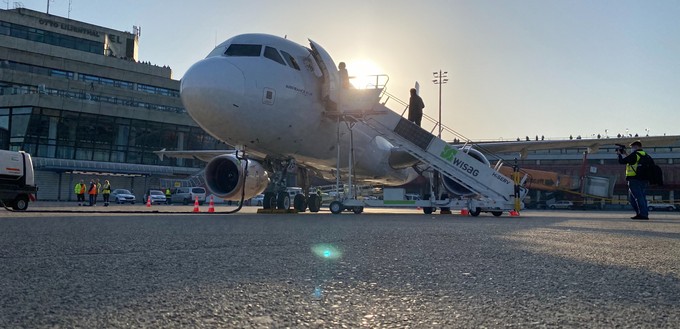 Der Airbus A320 von Air France, der den letzten Flug durchführt.