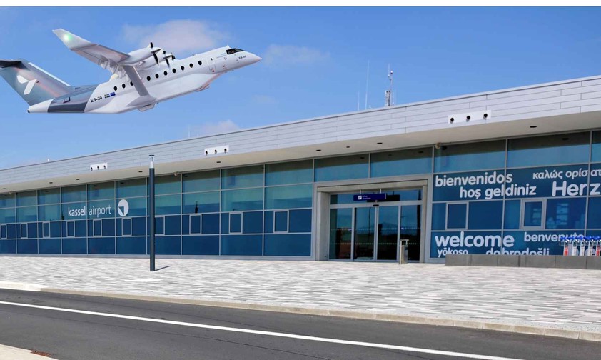 Eine ES-30 von Heart Aerospace am Flughafen Kassel-Calden: Sind E-Flieger die Zukunft des Flughafens?