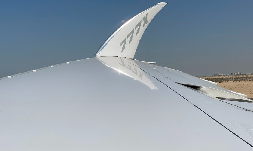 Boeing 777X: Die klappbaren Flügelspitzen sind eine der Neuheiten.