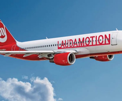 So sind die Flieger der Österreicher bisher dahergekommen. Das alte Logo von Air Berlin ist noch auf der Heckflosse zu erkennen.