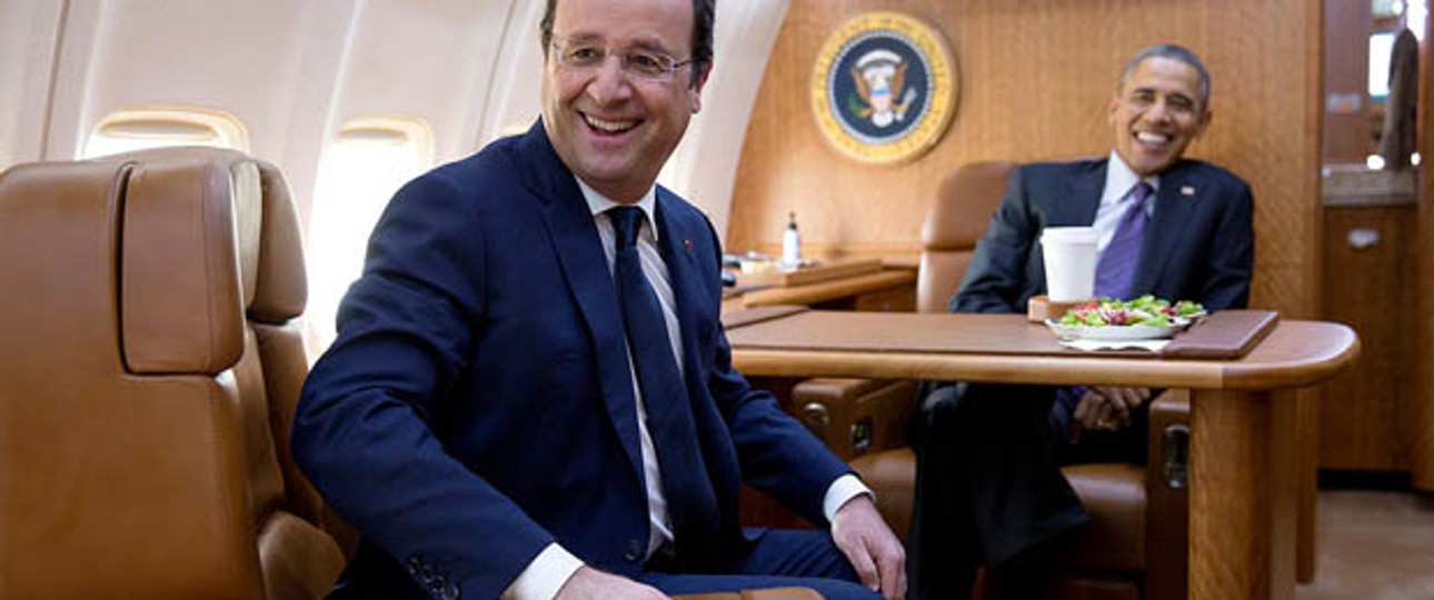 François Hollande und Barack Obama: Auch präsidiale Treffen sin in der Air Force One möglich.