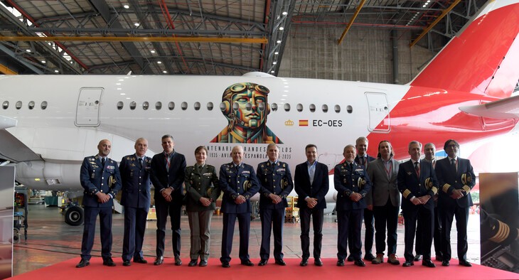 Die Sonderlackierung auf dem Airbus A350.