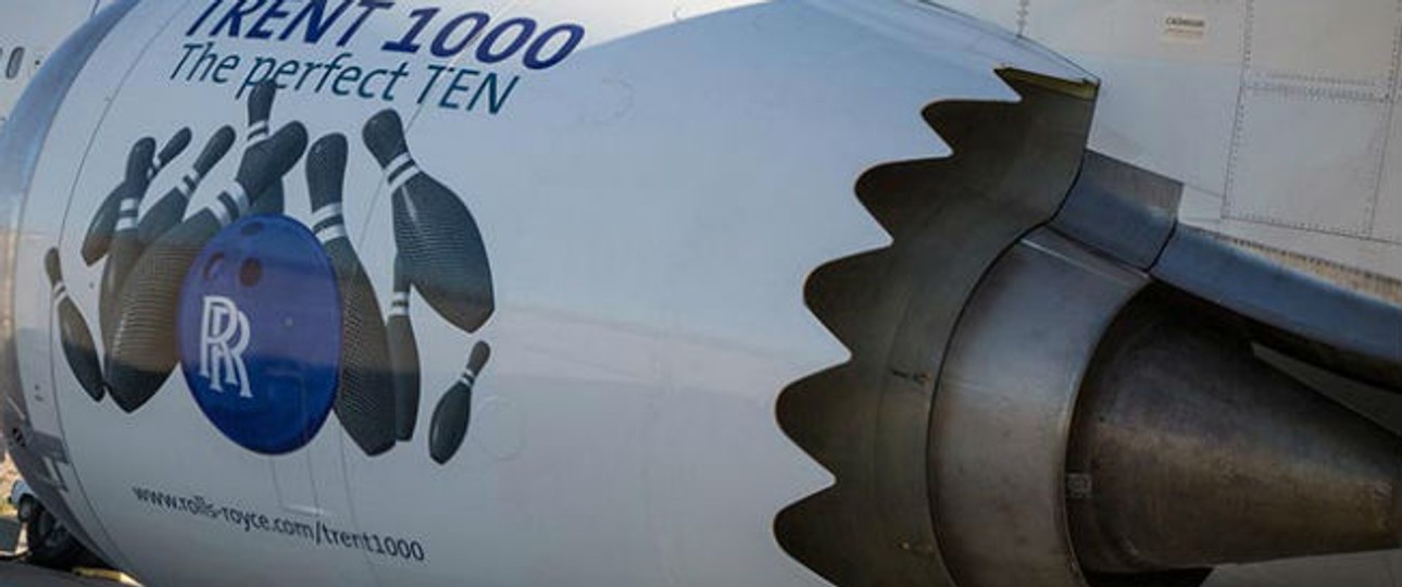 Trent 1000 TEN am Testflugzeug: Die neueste Version des Rolls-Royce-Triebwerks.