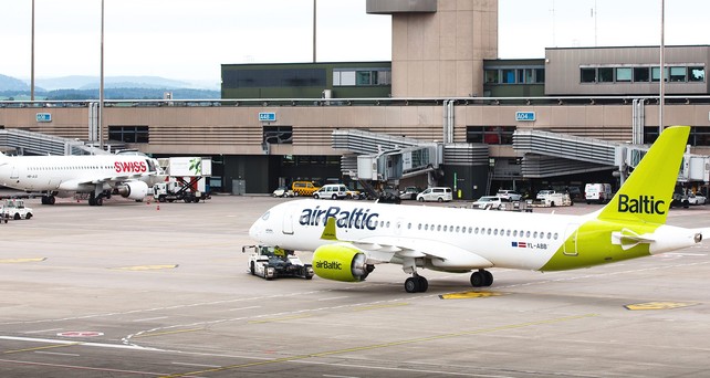 Airbus A220 von Air Baltic in Zürich: Wird ein gewohntes Bild bleiben.