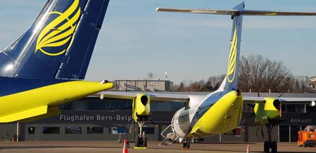 Bombardier Dash 8 von Skywork: Zwei Flieger werden in Saarbrücken festgehalten.