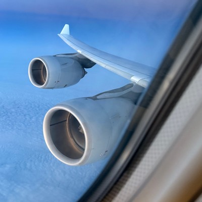 Blick aus dem Airbus A340-600 von Lufthansa: Jetzt ein Bild der Vergangenheit.
