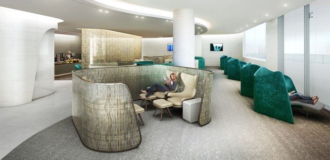 ... und First-Class-Lounge zur Verfügung.