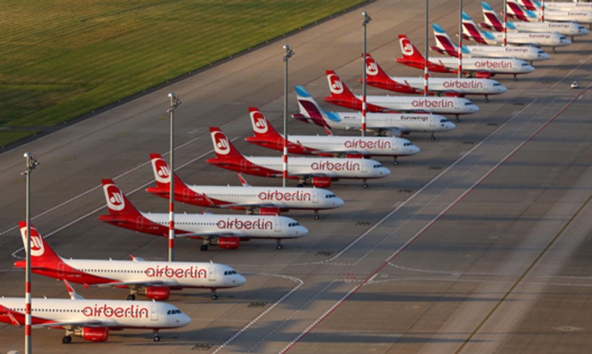 After the demise of Air Berlin in 2017, the airport was already used as a parking lot.