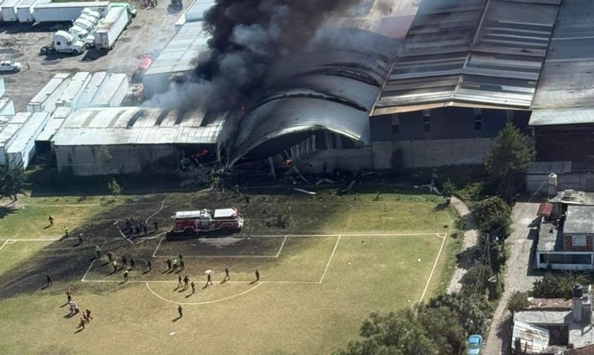 Absturzstelle der Citation: Das Flugzeug krachte in eine Werrkstatt.