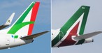 Heckflossen von Aeroitalia (links) und Alitalia: Zu ähnlich?