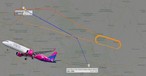 Flugverlauf des Airbus A321 Neo von Wizz Air: Er flog 27 Platzrunden über Krakau.