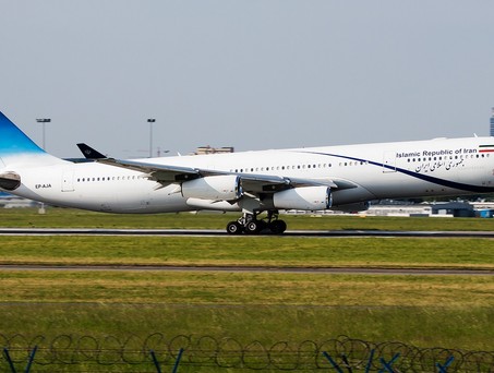 Der AIrbus A340 der iranischen Regierung: Soll zerstört worden sein.