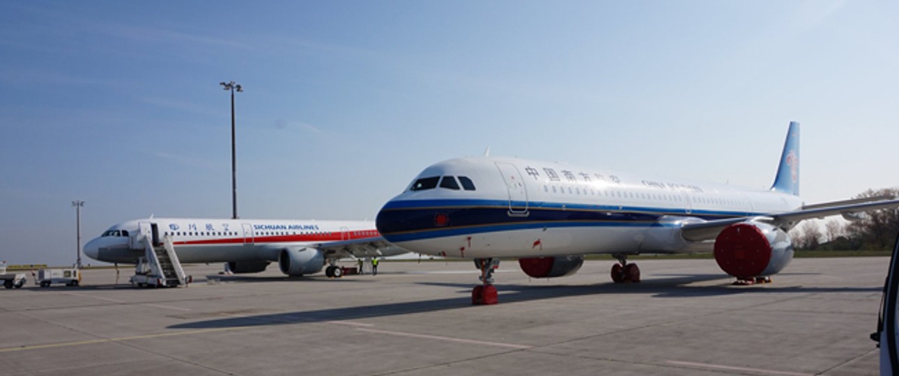 Zwei Airbus A321 stehen bereits in Erfurt/Weimar.