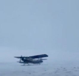 Antonov An-2 dreht sich nach Landung um 180 Grad
