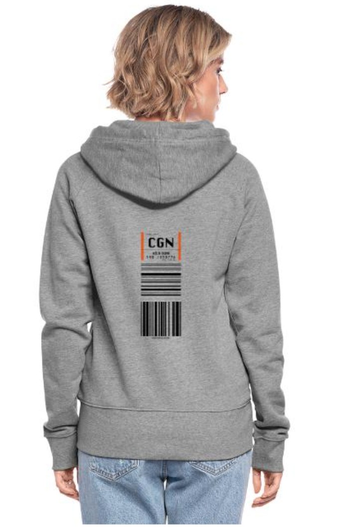 <p class="sprd-detail-info__heading sprd__headline">Flughafen Köln/Bonn - CGN. Frauen Premium Kapuzenjacke</p>